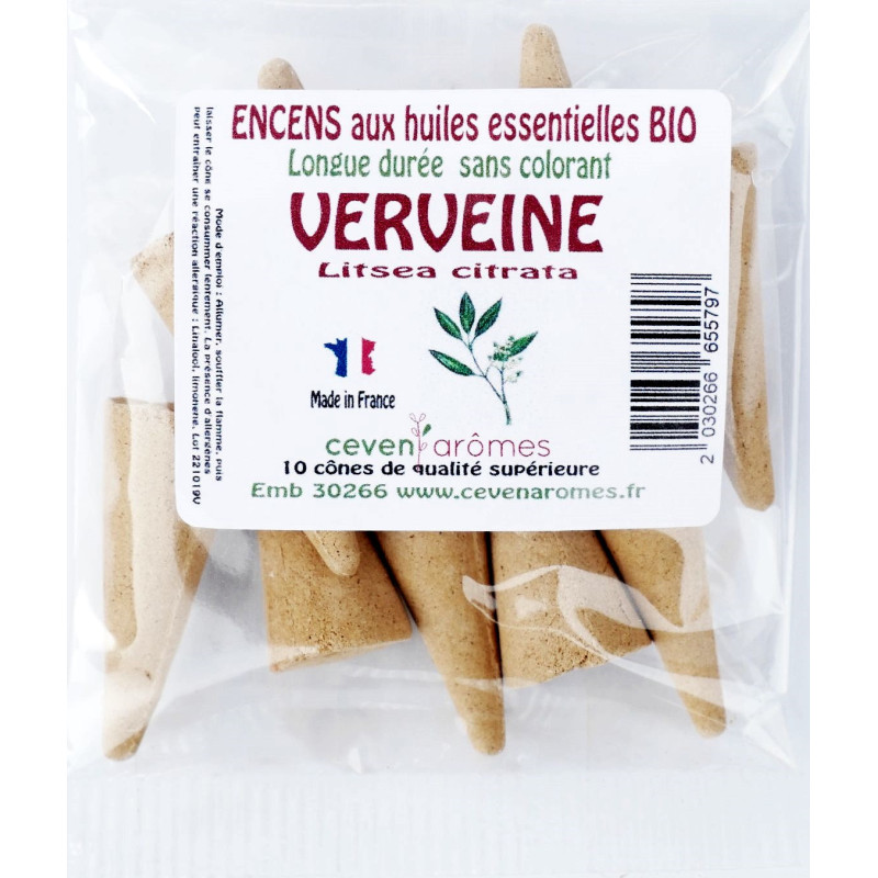 Sachets de 10 cônes d'encens aux huiles essentielles BIO