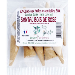 Sachets de 10 cônes d'encens aux huiles essentielles BIO