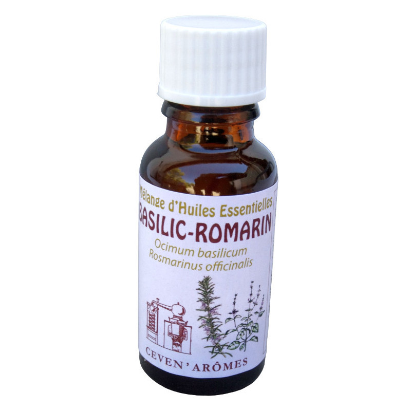 Mélange Energie Vitale Basilic-Romarin  Huile essentielle