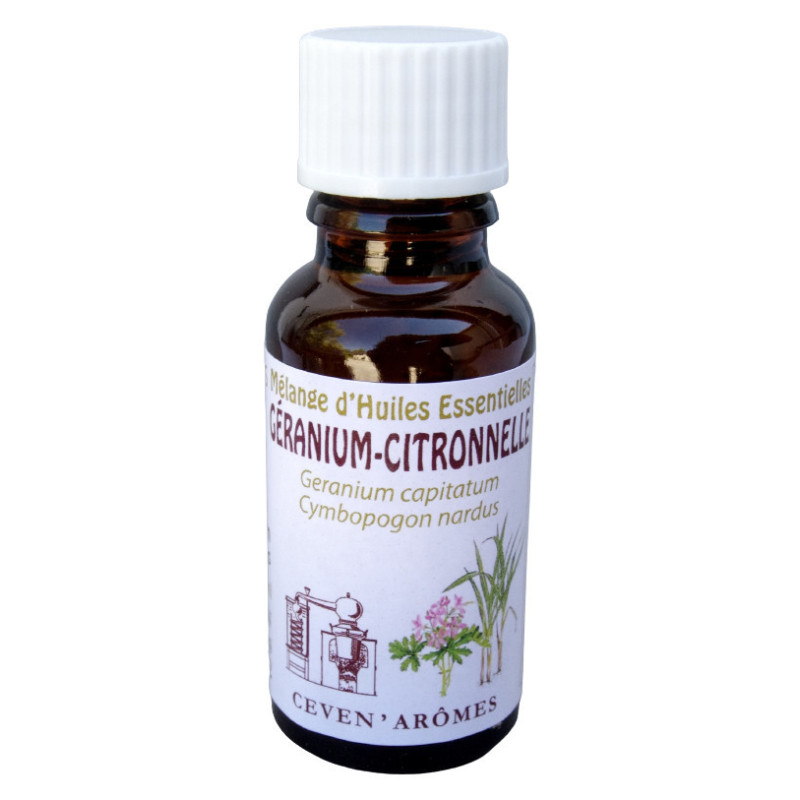 Mélange Géranium-Citronnelle  Huile essentielle