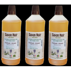Sapone nero misto con olio d'oliva e oli essenziali biologici 1 L - Confezione da 4