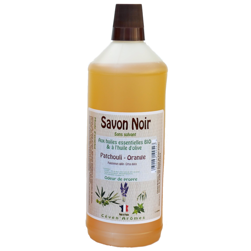 Olivenöl-Patchouli-Orangen-Schwarzseife 1L