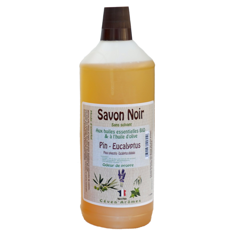Savon noir 1L Huile d'Olive, Pin-Eucalyptus BIO