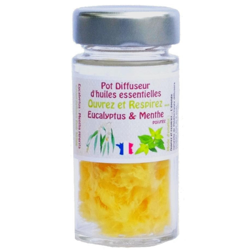 Pot éponge diffuseur Eucalyptus-Menthe poivrée
