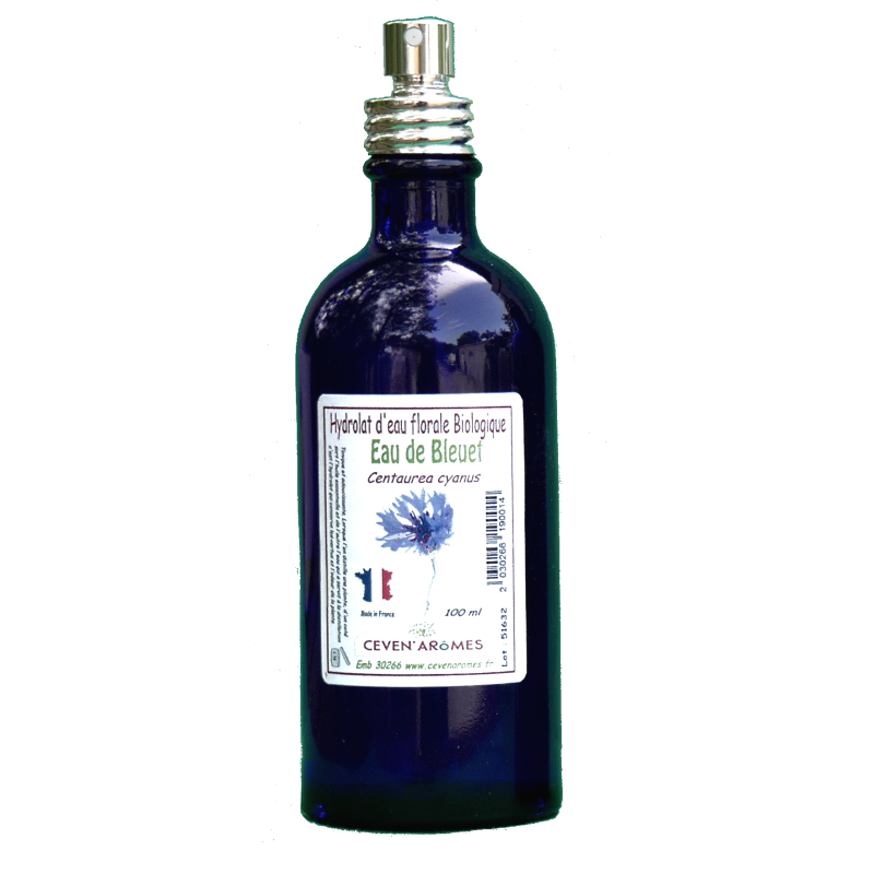 Bottle of organic Cornflower floral water