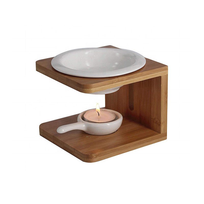 Bruciatore di incenso in legno e ceramica