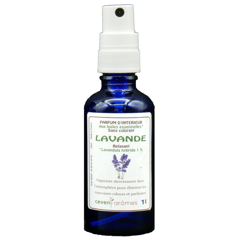 Parfum d'intérieur aux huiles essentielles - Verre bleu 50 ml